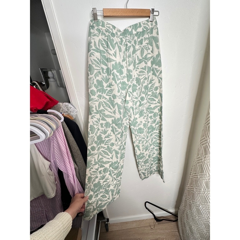 Carve Designs Nico Linen Blend Floral Wide Leg Pants Size Small Resort Cruise - Picture 3 of 7